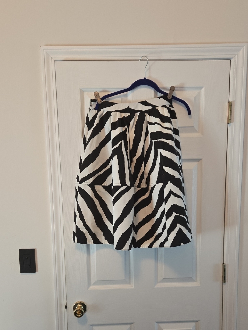 Express Black & White Zebra A-Line Skirt